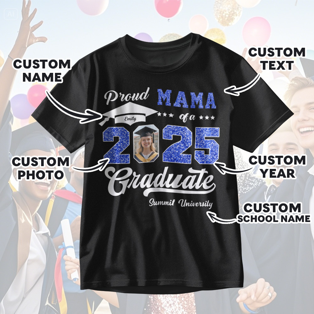 Personalized Graduation T-Shirt Custom Proud Family Graduate Photo and Name Graduation T-Shirt Gift - MyJigsawPuzzleAu
