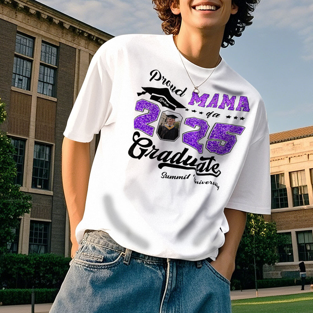 Personalized Graduation T-Shirt Custom Proud Family Graduate Photo and Name Graduation T-Shirt Gift - MyJigsawPuzzleAu