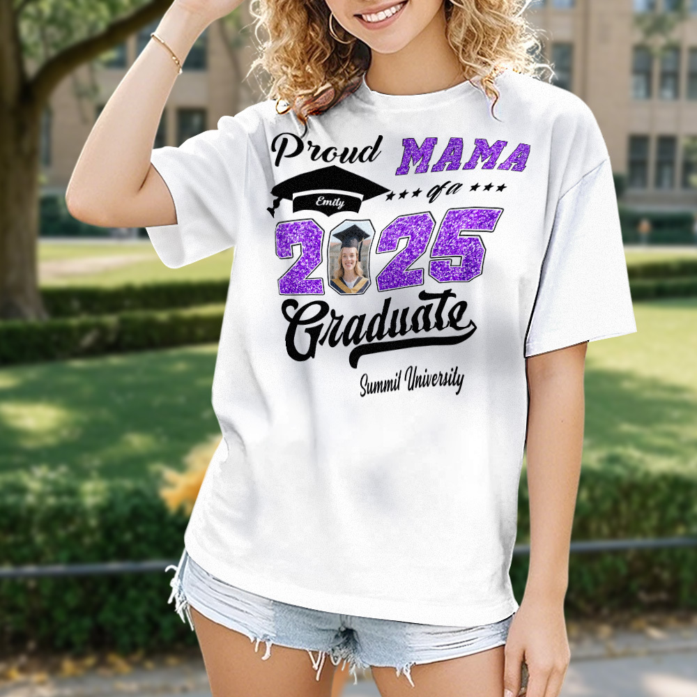 Personalized Graduation T-Shirt Custom Proud Family Graduate Photo and Name Graduation T-Shirt Gift - MyJigsawPuzzleAu