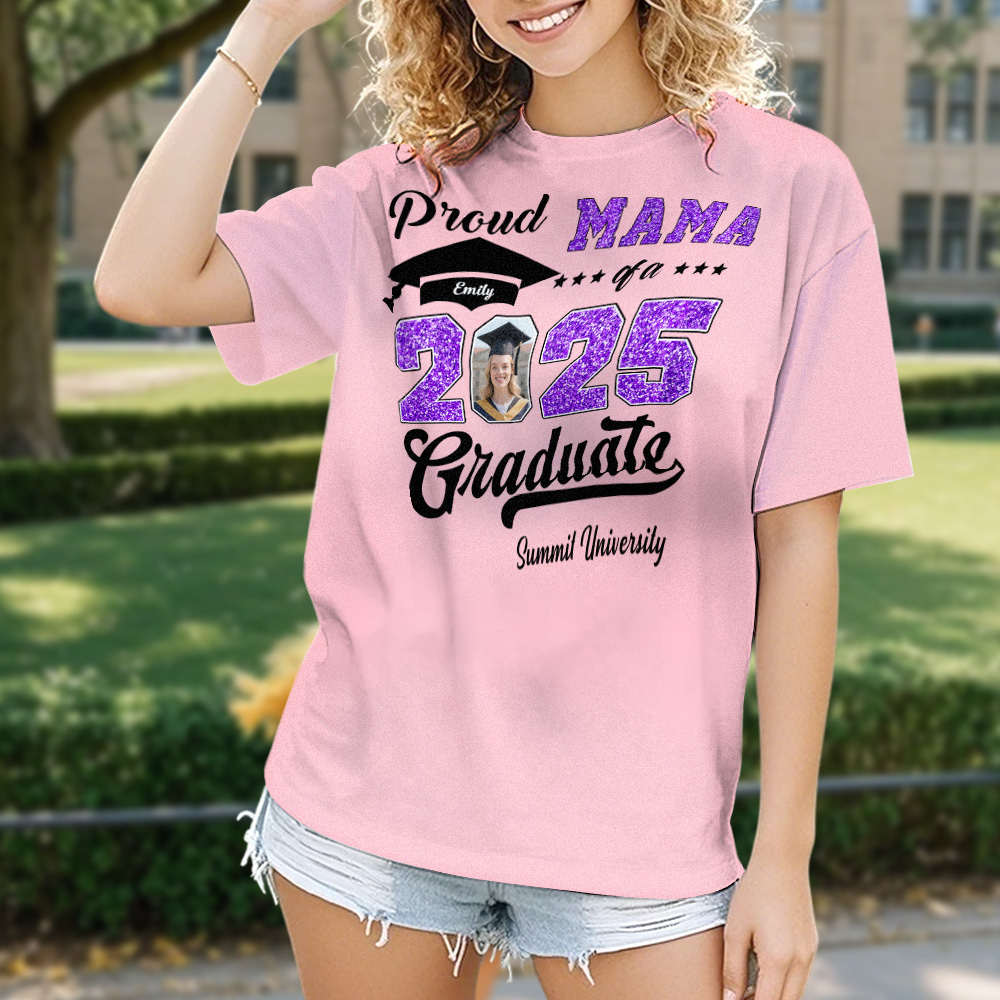 Personalized Graduation T-Shirt Custom Proud Family Graduate Photo and Name Graduation T-Shirt Gift - MyJigsawPuzzleAu