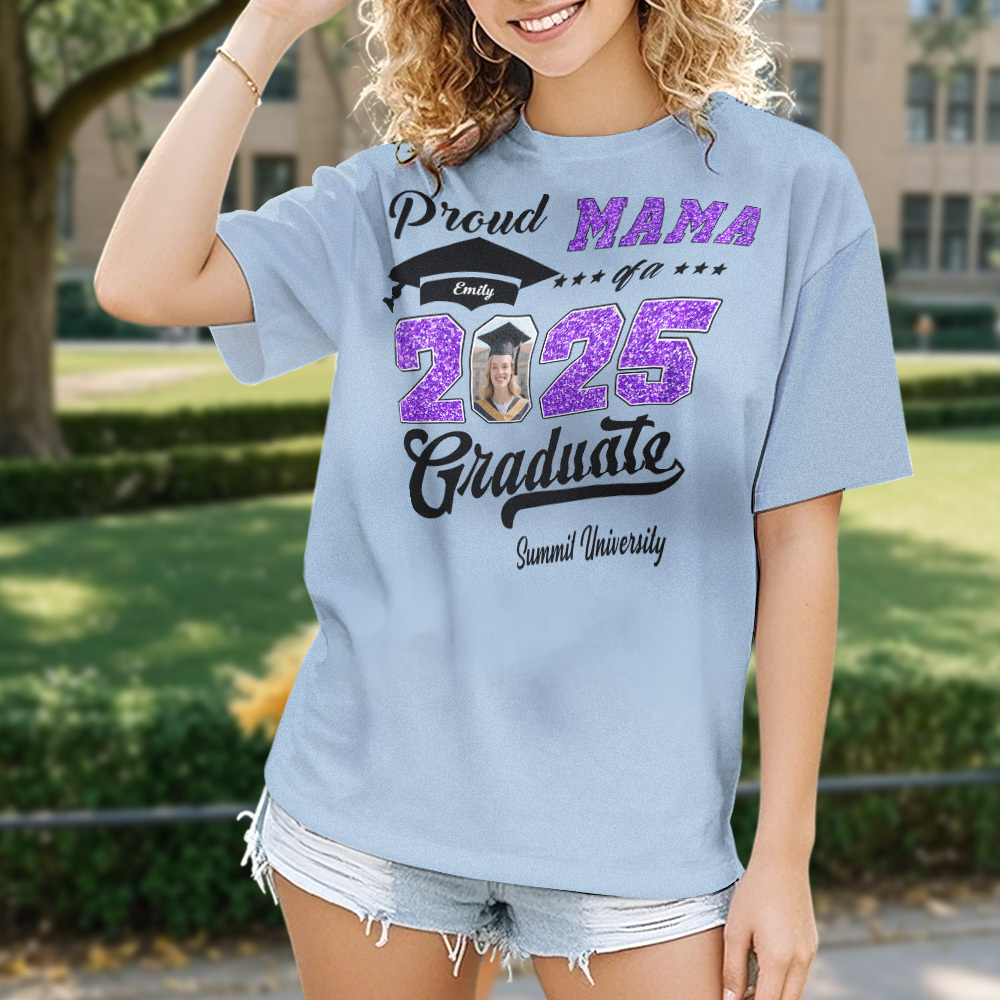 Personalized Graduation T-Shirt Custom Proud Family Graduate Photo and Name Graduation T-Shirt Gift - MyJigsawPuzzleAu