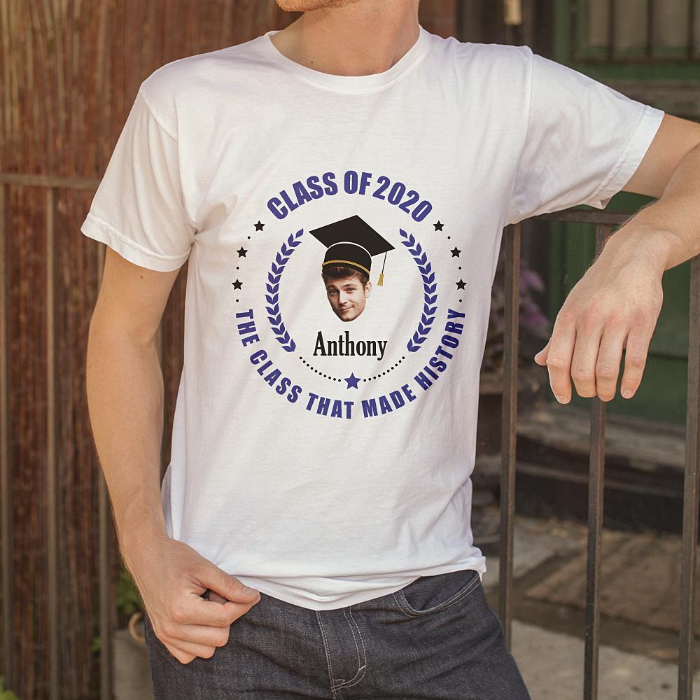 Custom Face T-shirt Graduation-The Class That Made History - MyJigsawPuzzleAu
