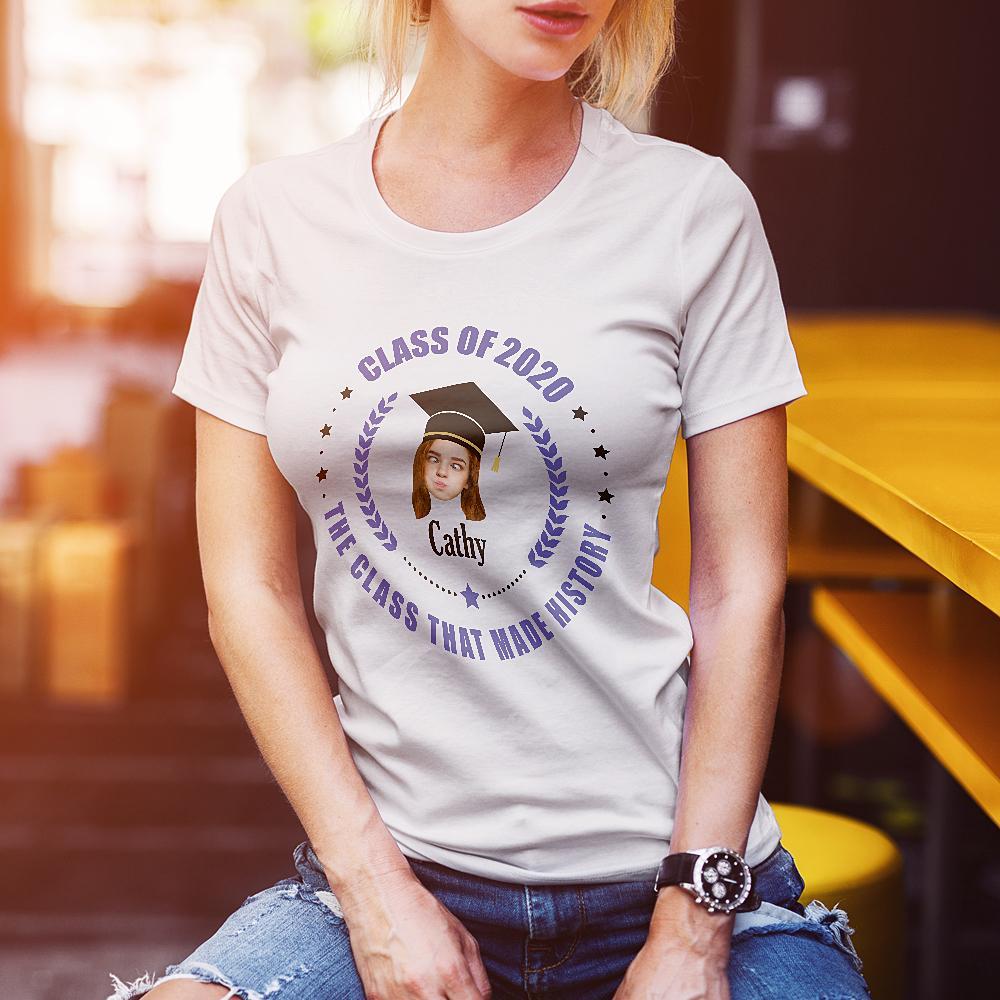 Custom Face T-shirt Graduation-The Class That Made History - MyJigsawPuzzleAu