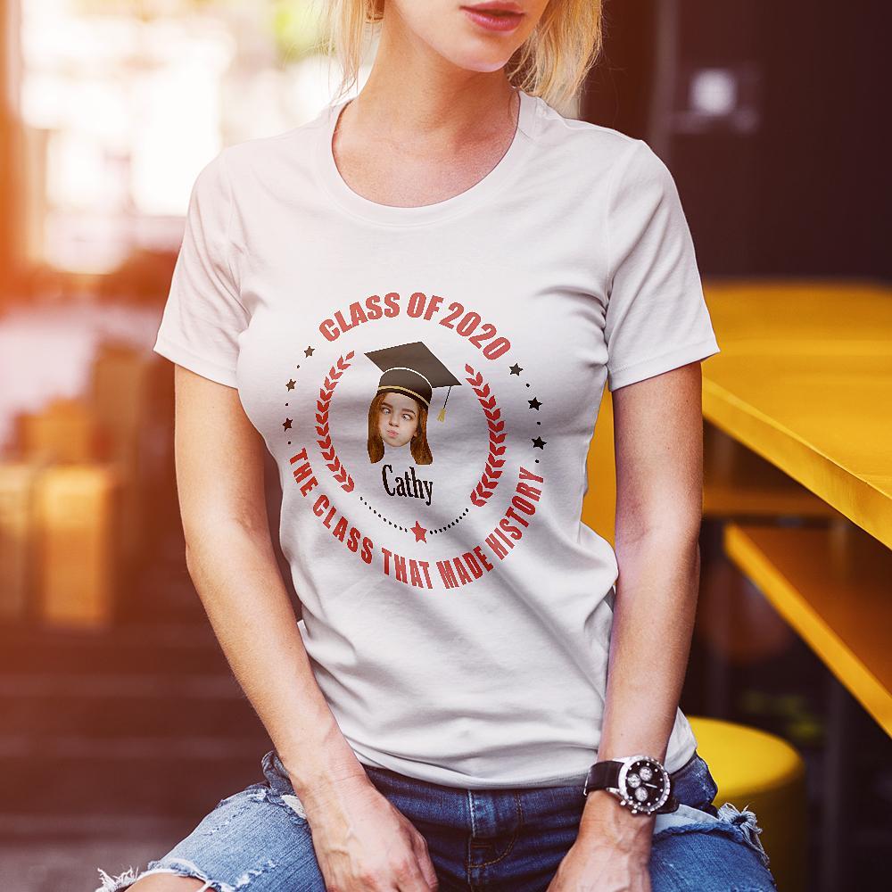 Custom Face T-shirt Graduation-The Class That Made History - MyJigsawPuzzleAu