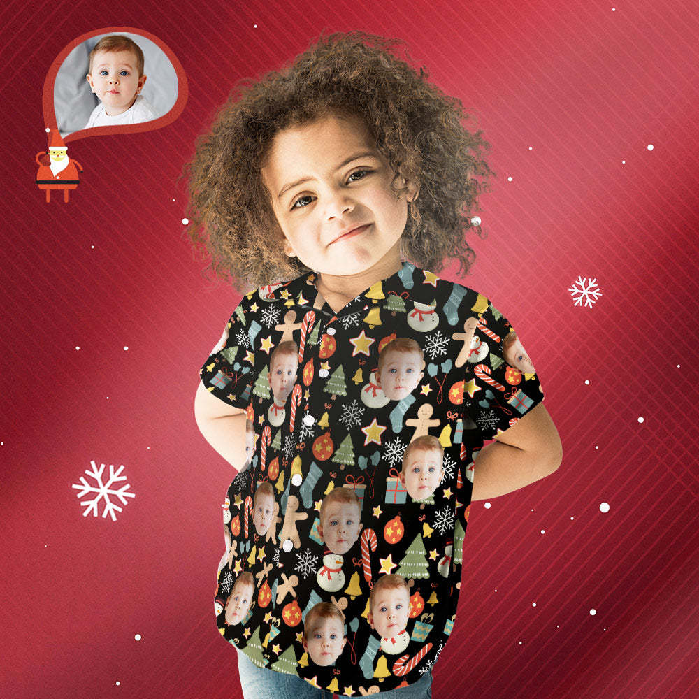 Custom Face Family Matching Hawaiian Outfit Christmas Pool Party Parent-child Wears - Merry Christmas