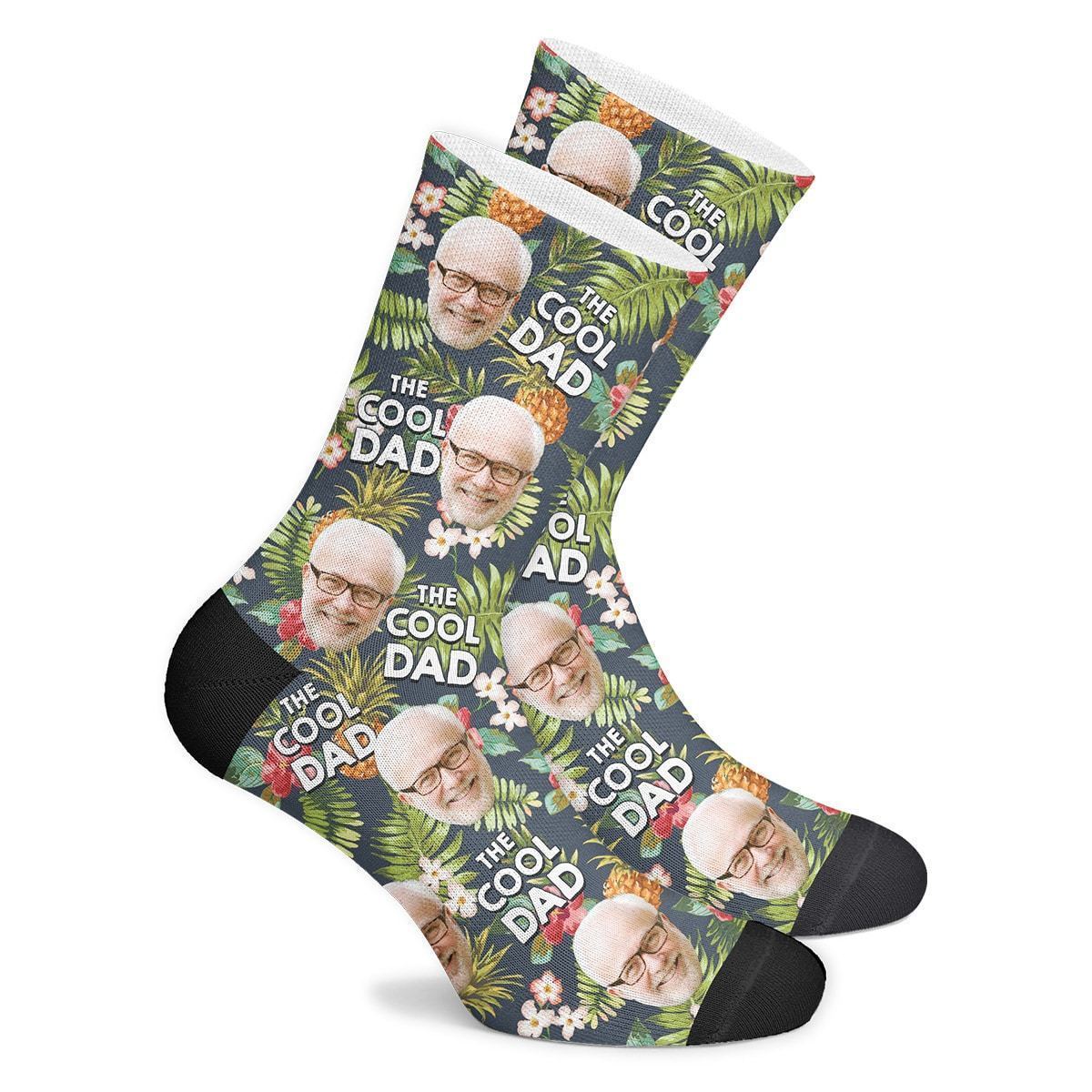 Cool Dad Tropical Custom Face Socks - MyJigsawPuzzleAu