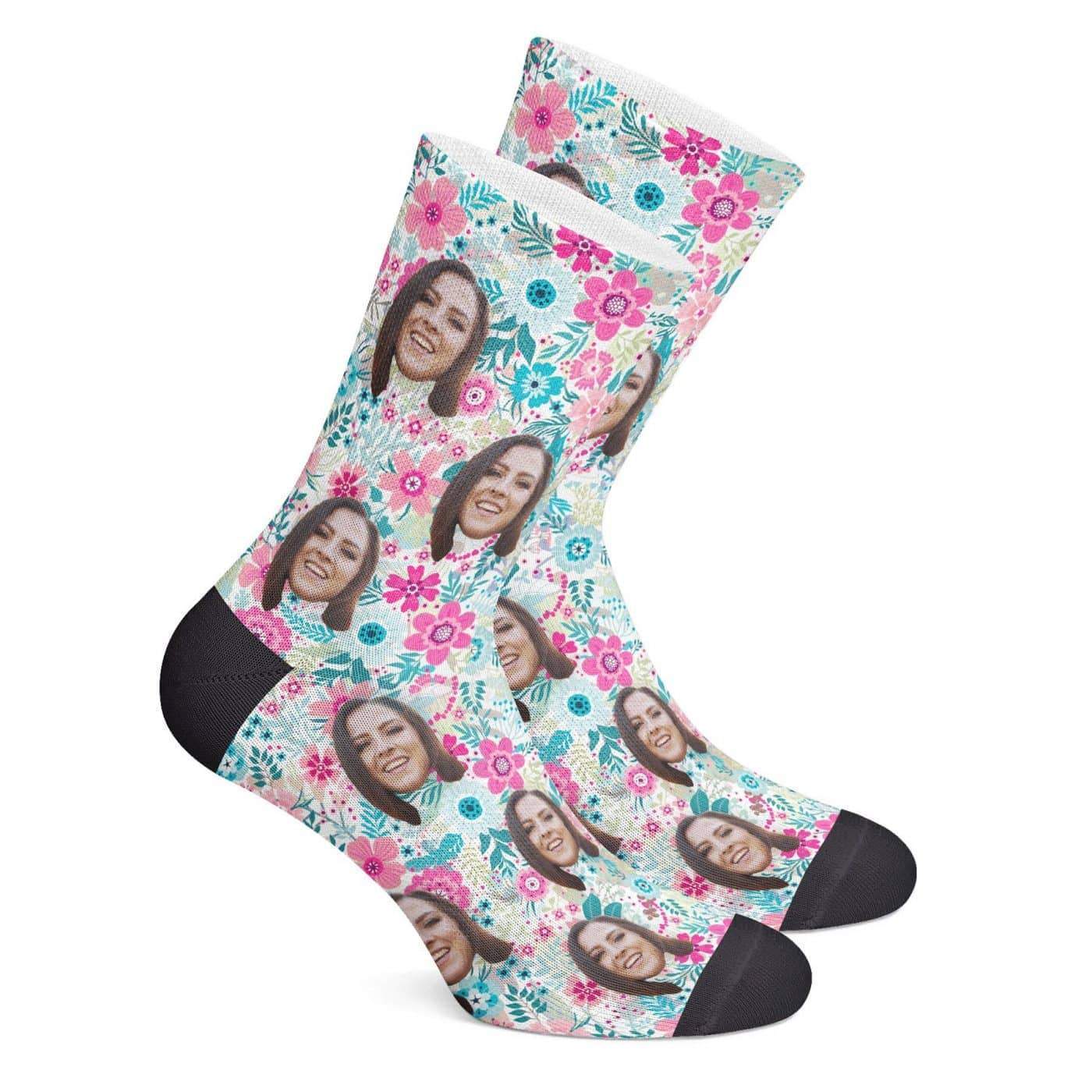 Custom Floral Socks - MyJigsawPuzzleAu