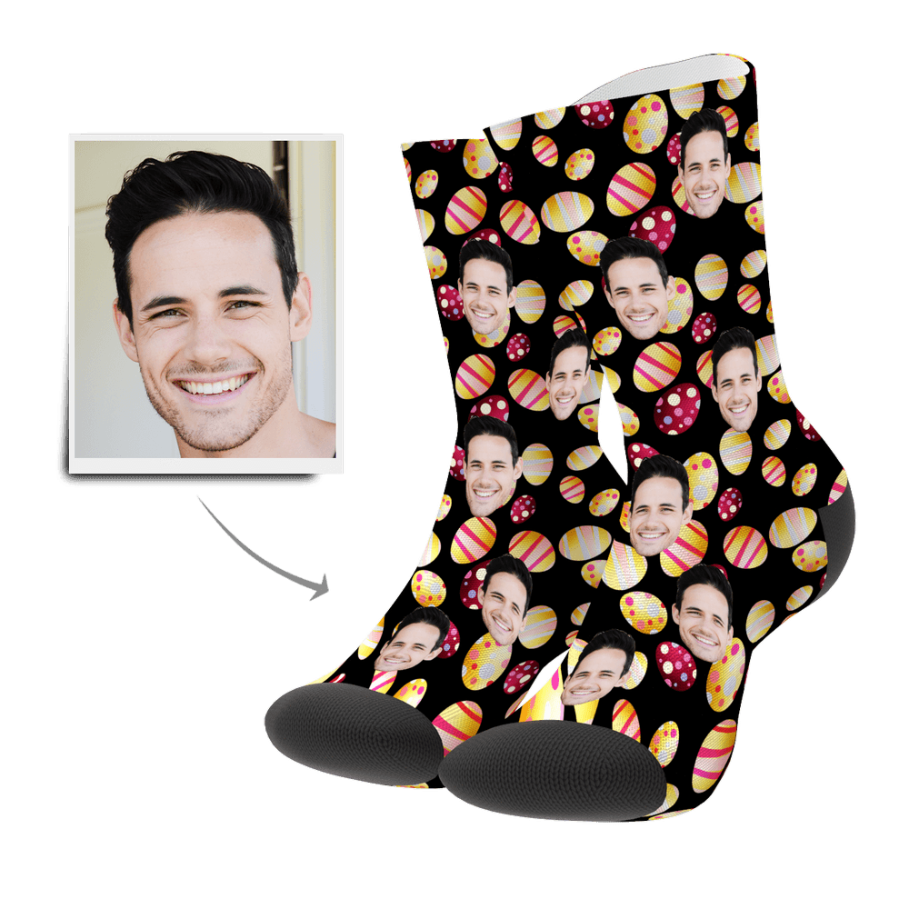 Color Easter Egg Customize Face Socks - MyJigsawPuzzleAu