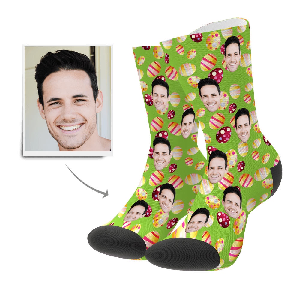 Color Easter Egg Customize Face Socks - MyJigsawPuzzleAu