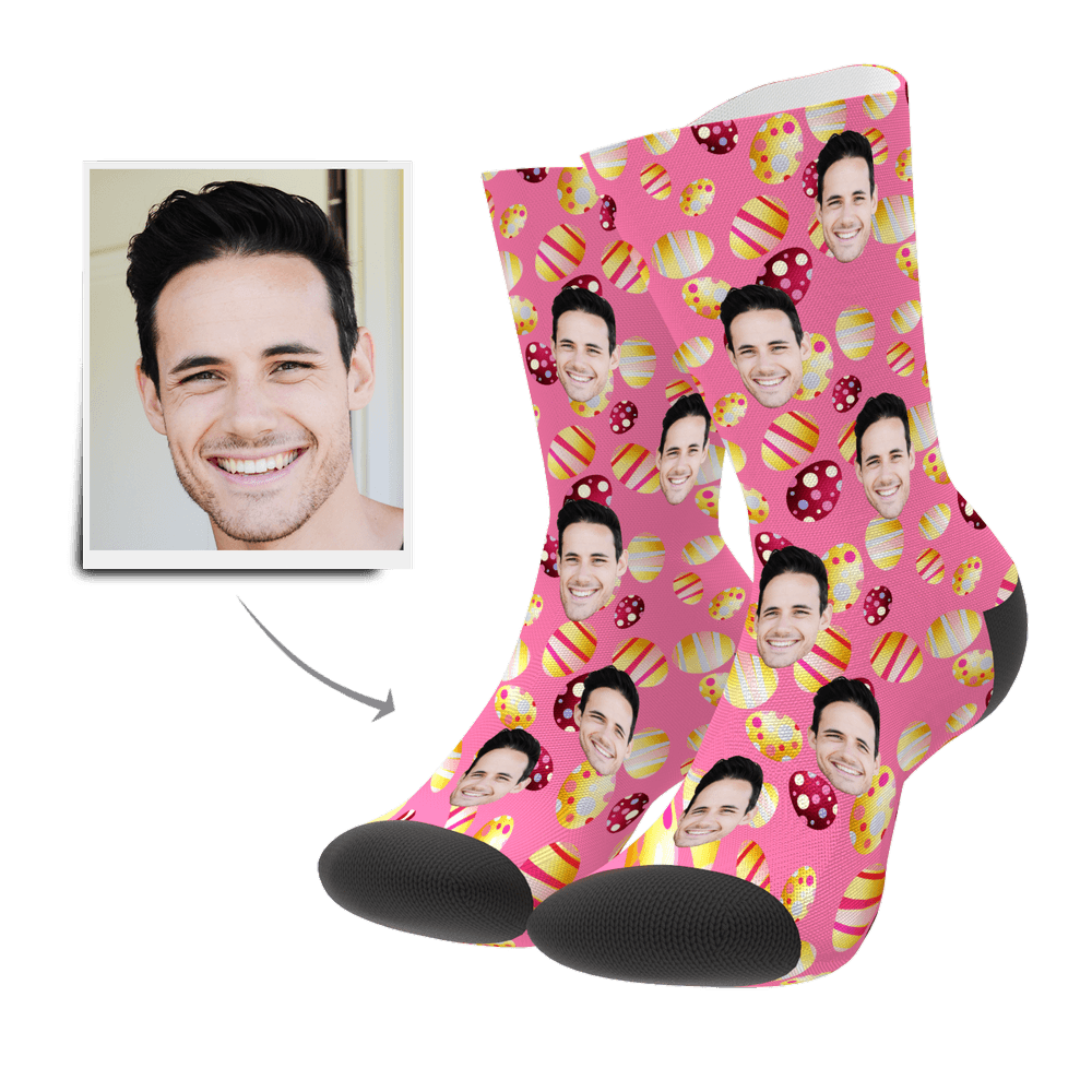 Color Easter Egg Customize Face Socks - MyJigsawPuzzleAu
