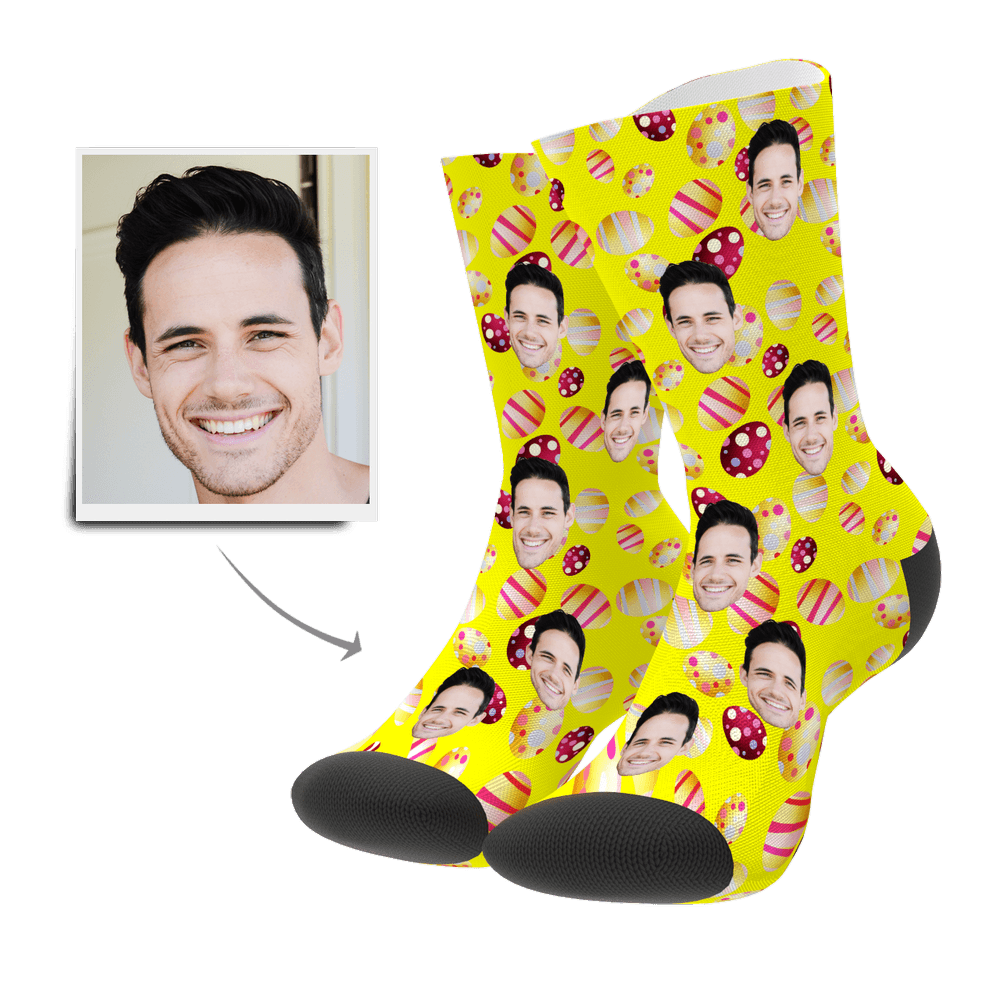 Color Easter Egg Customize Face Socks - MyJigsawPuzzleAu