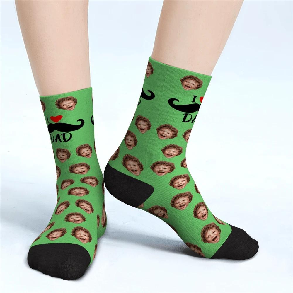I Love Dad Custom Face Socks - Unisex - MyJigsawPuzzleAu