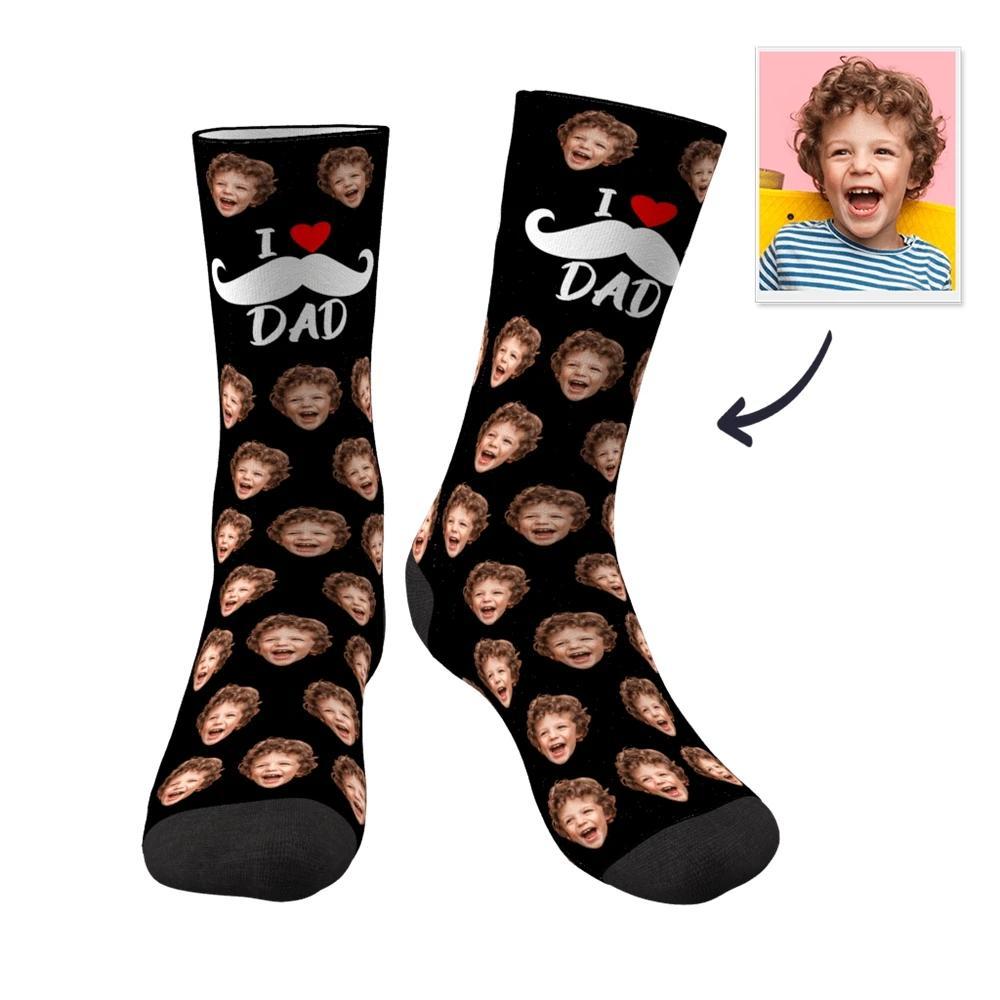 I Love Dad Custom Face Socks - Unisex - MyJigsawPuzzleAu