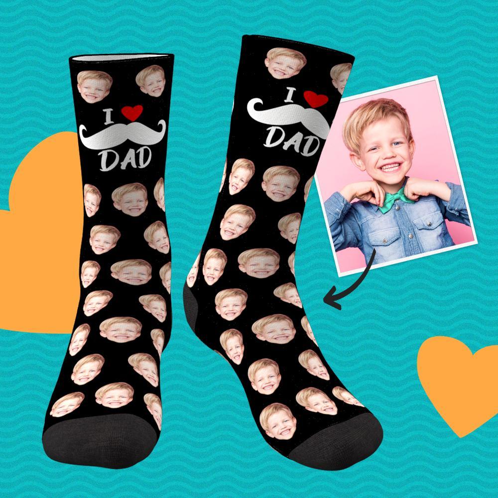 I Love Dad Custom Face Socks - Unisex - MyJigsawPuzzleAu