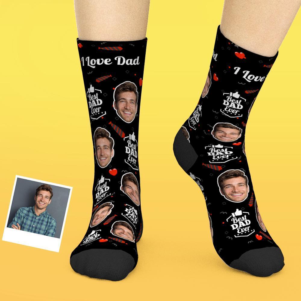 Custom Face Socks Add Pictures And Name - Best Dad Ever - MyJigsawPuzzleAu
