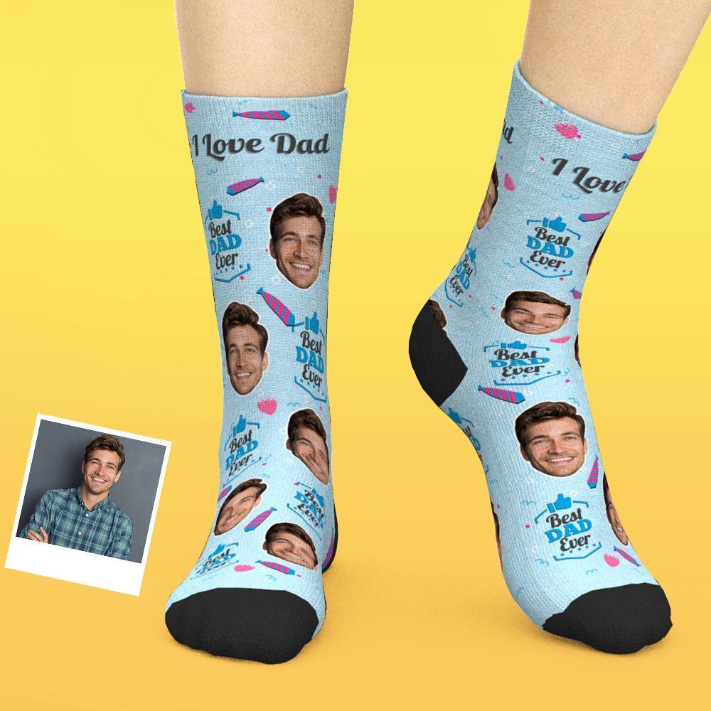 Custom Face Socks Add Pictures And Name - Best Dad Ever - MyJigsawPuzzleAu