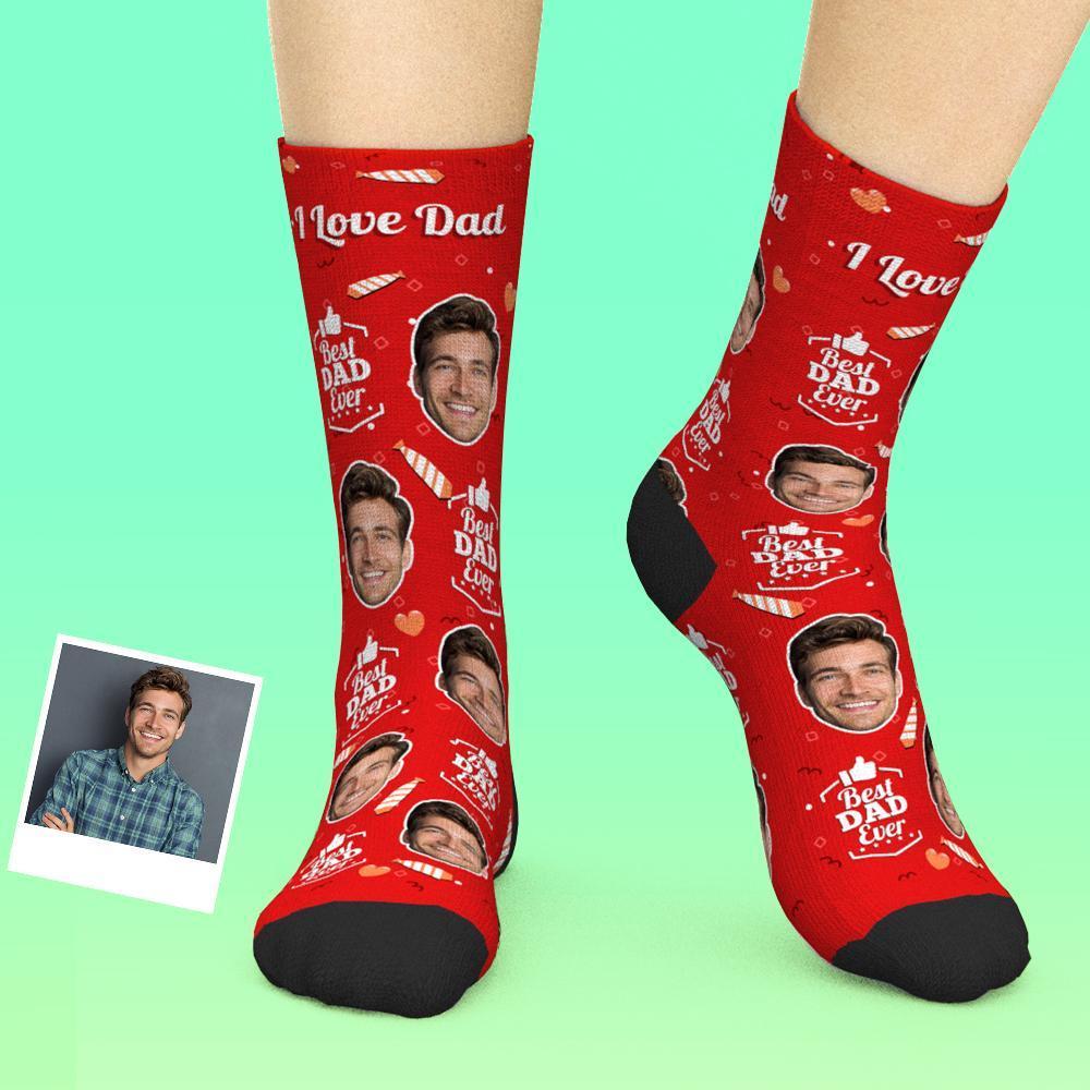 Custom Face Socks Add Pictures And Name - Best Dad Ever - MyJigsawPuzzleAu