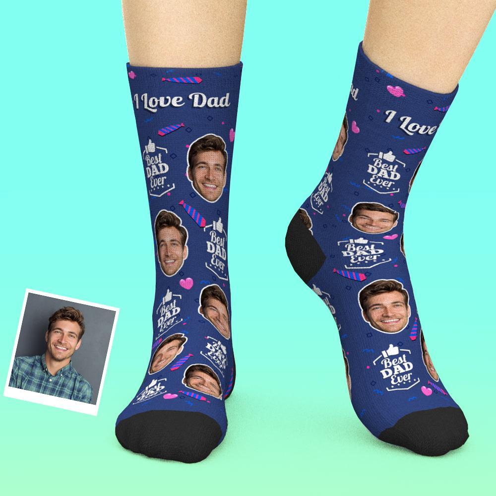 Custom Face Socks Add Pictures And Name - Best Dad Ever - MyJigsawPuzzleAu