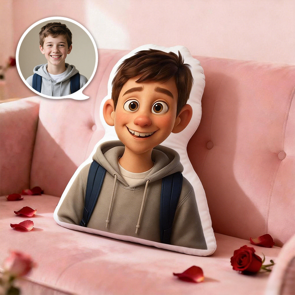 Personalized Photo to Cartoon Pillow, Custom Photo Couple Portrait Cushion, Valentine’s Day For Couple, Wedding Anniversary Gift for Him Her - MyJigsawPuzzleAu