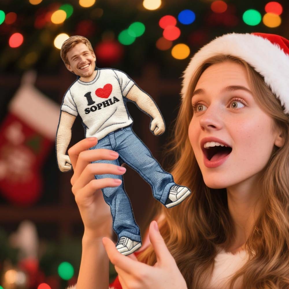 Custom Face Santa Muscle Doll Keychain Personalized Christmas Mini Figure Keychain/Doll - MyJigsawPuzzleAu