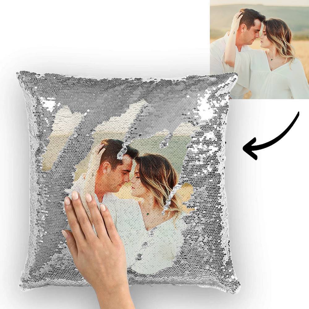 Personalized Graduation Gifts Custom Photo Magic Sequins Pillow Multicolor Shiny 15.75''*15.75'' - MyJigsawPuzzleAu