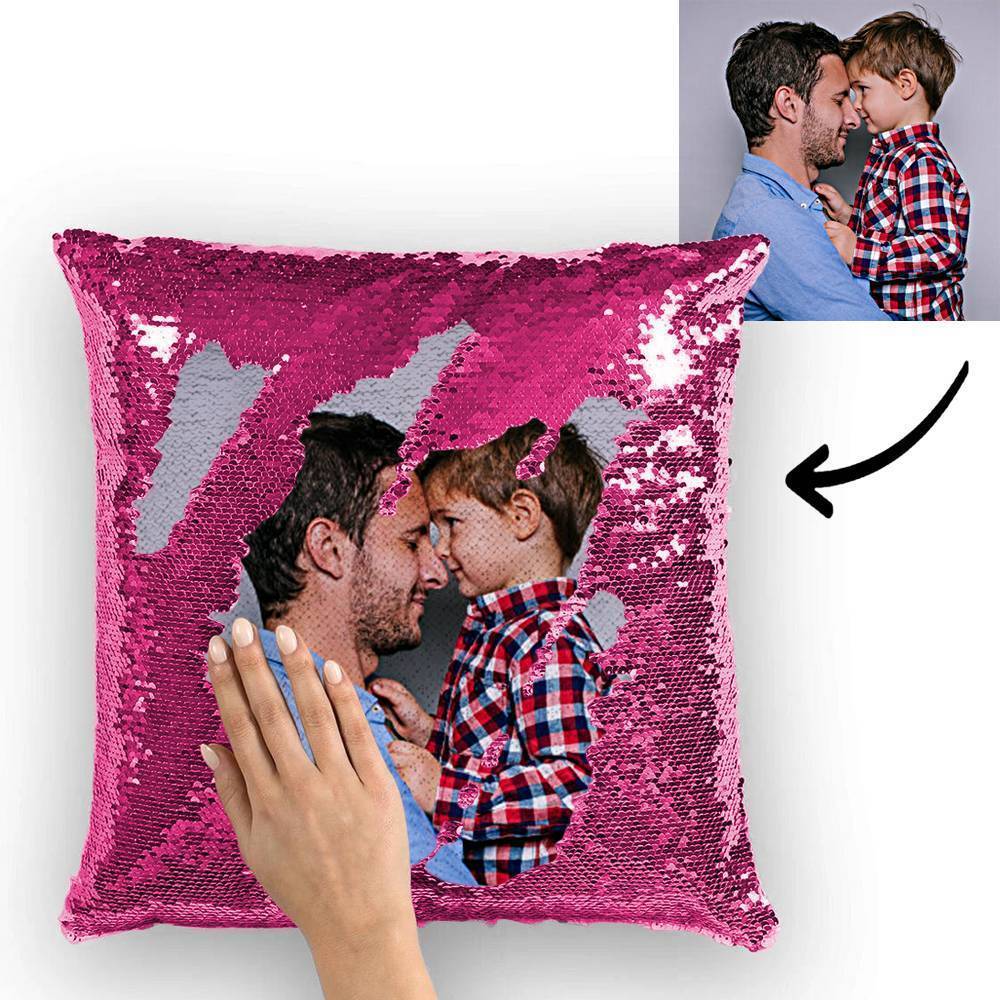 Personalized Graduation Gifts Custom Photo Magic Sequins Pillow Multicolor Shiny 15.75''*15.75'' - MyJigsawPuzzleAu