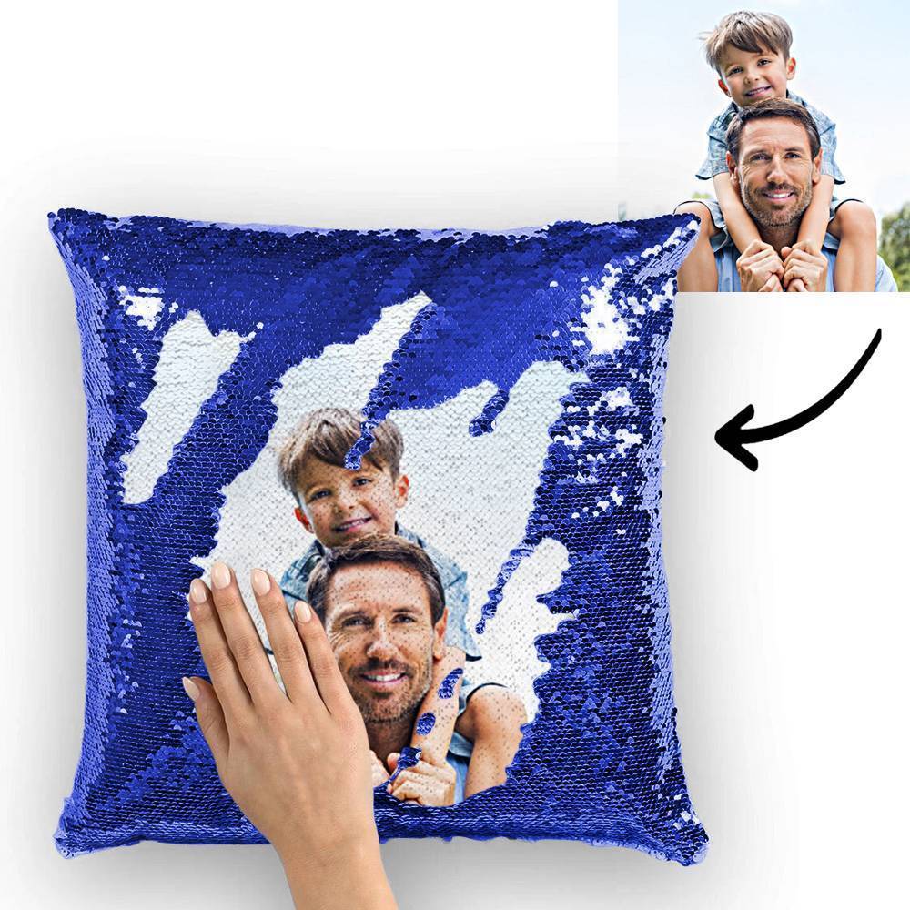 Personalized Graduation Gifts Custom Photo Magic Sequins Pillow Multicolor Shiny 15.75''*15.75'' - MyJigsawPuzzleAu