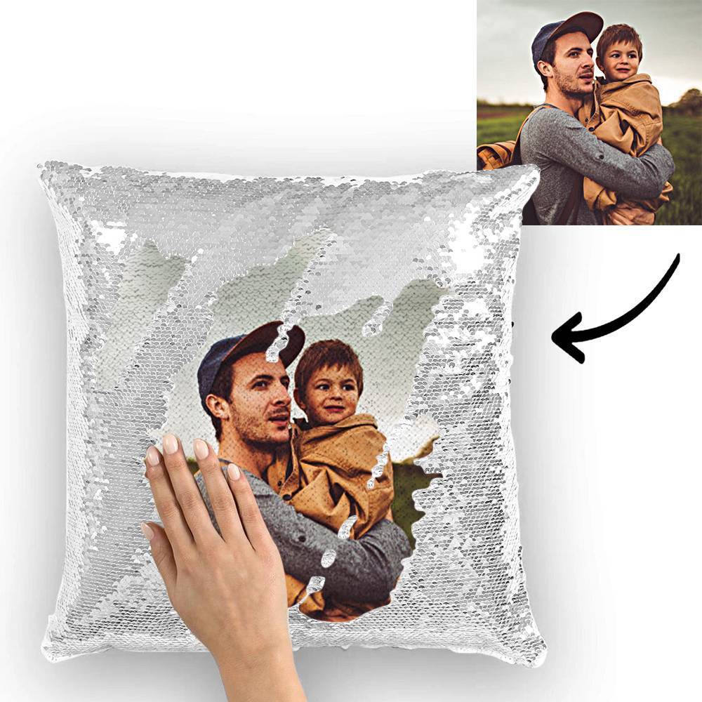 Personalized Graduation Gifts Custom Photo Magic Sequins Pillow Multicolor Shiny 15.75''*15.75'' - MyJigsawPuzzleAu