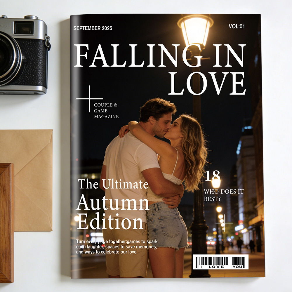 Personalised FALLING IN LOVE Magazine for Couples on Valentine's Day