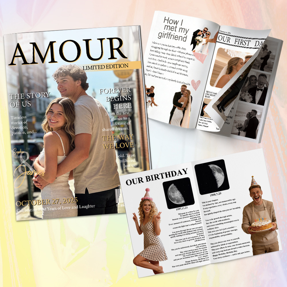 Personalised AMOUR Magazine for Couples on Valentine's Day