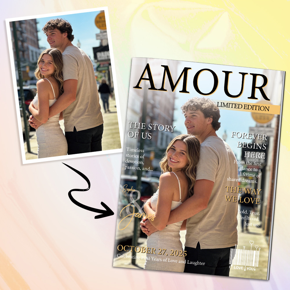 Personalised AMOUR Magazine for Couples on Valentine's Day