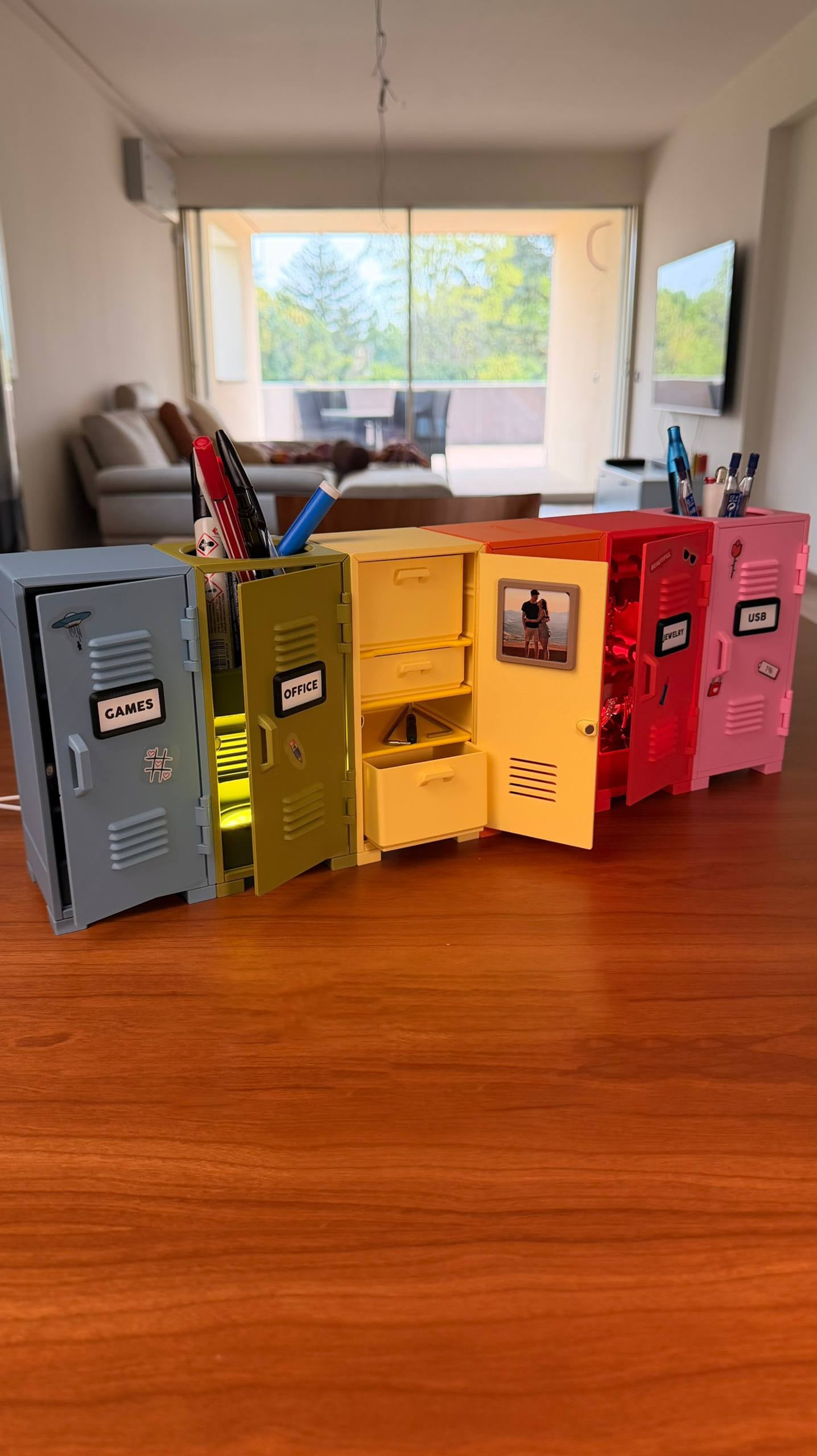 Photo Locker Personalied 3D-printed American Locker with Photo Frame & Label Tag for Couples - MyJigsawPuzzleAu
