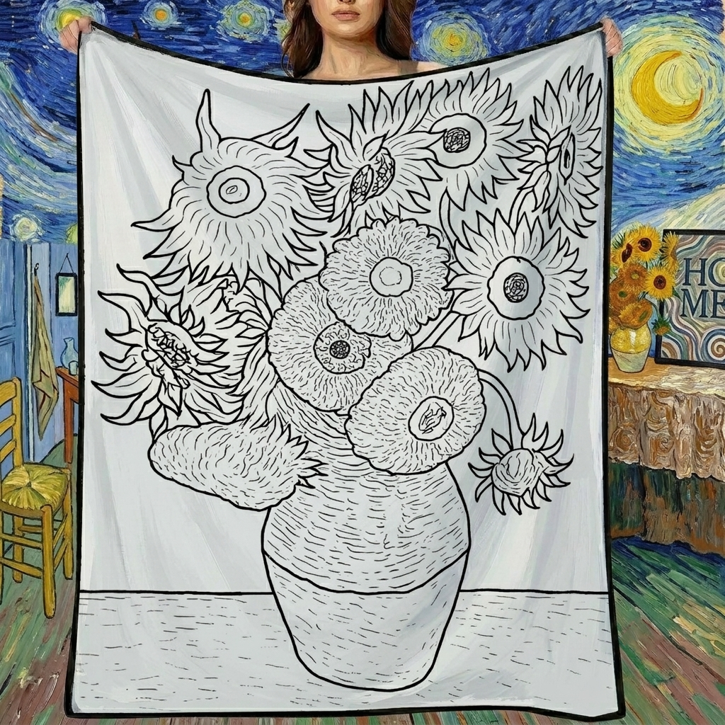 DIY Drawing Blanket with 24 Colors Markers, Doodle Your Own Blankets, Customizable Washable Paint & Play Blankets for Adults
