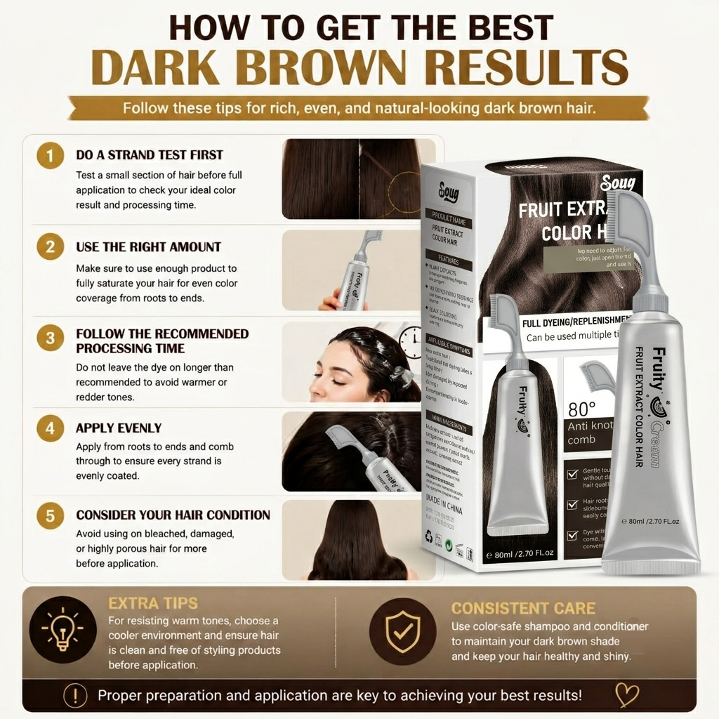 Hair Dye Comb Root Touch Up, Ammonia Free Gray Coverage, Dark Brown | Natural Plant Extract Hair Color Cream with No Mix Formula,Suitable for Men & Women,Covers Gray Hair Without Bleaching, 2.8oz - MyJigsawPuzzleAu