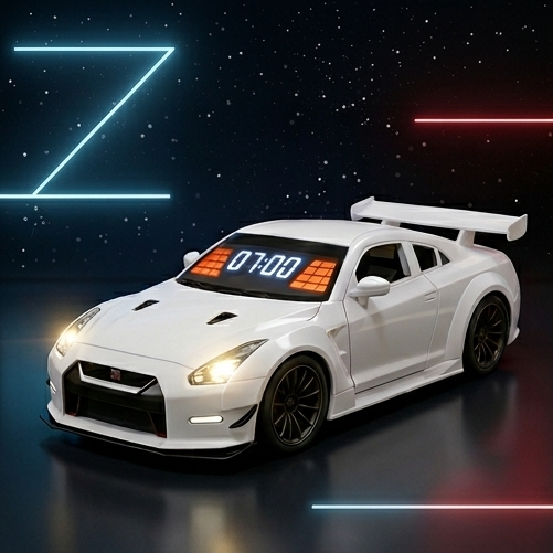 Hypercar Alarm Clock with Engine Sound, Exhaust Effect & LED Lights – Desk Gift for Car Lovers - MyJigsawPuzzleAu