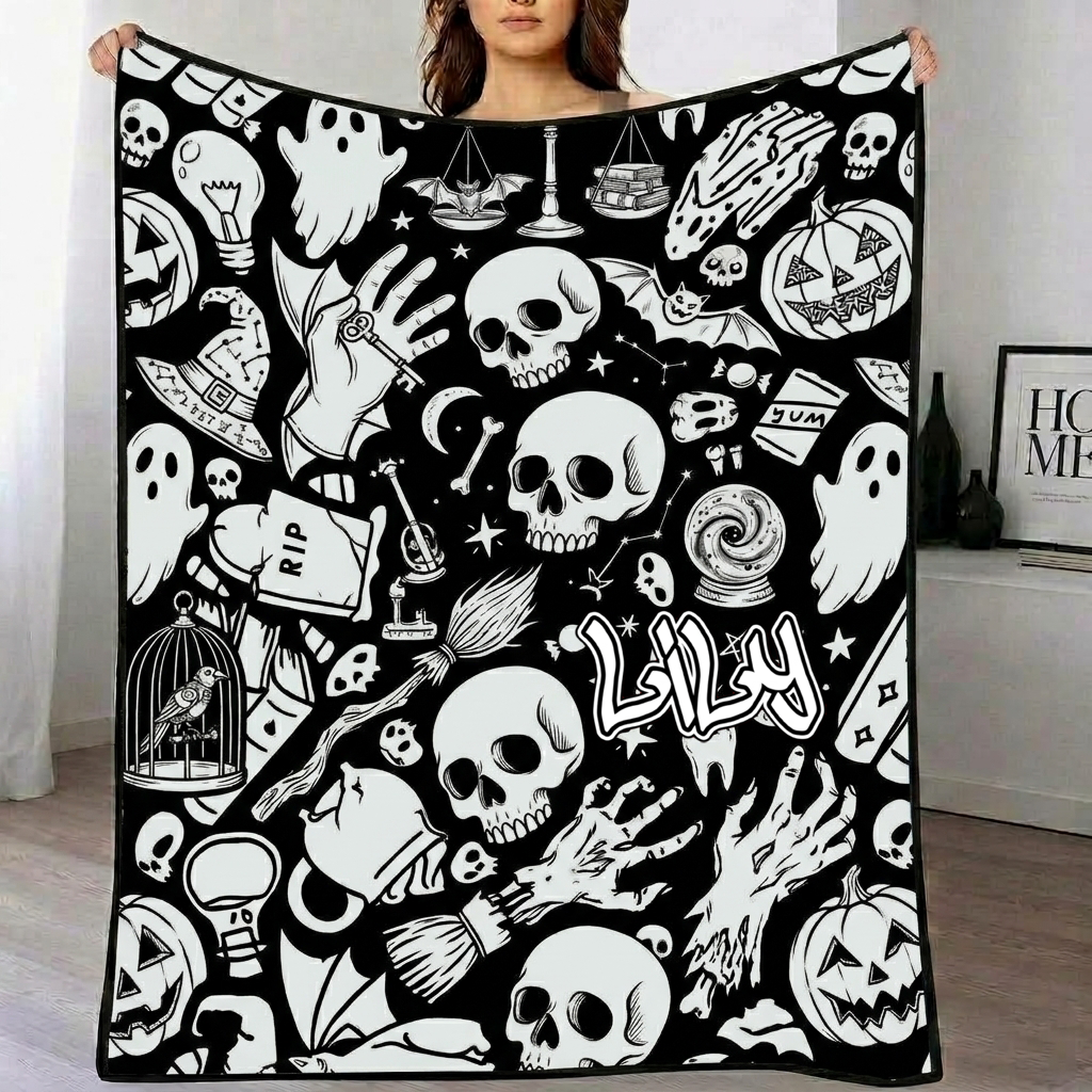 DIY Drawing Blanket (Optional 24-Color Marker Set) Create Your Art Blanket Washable Keepsake Blanket for Kids & Adults