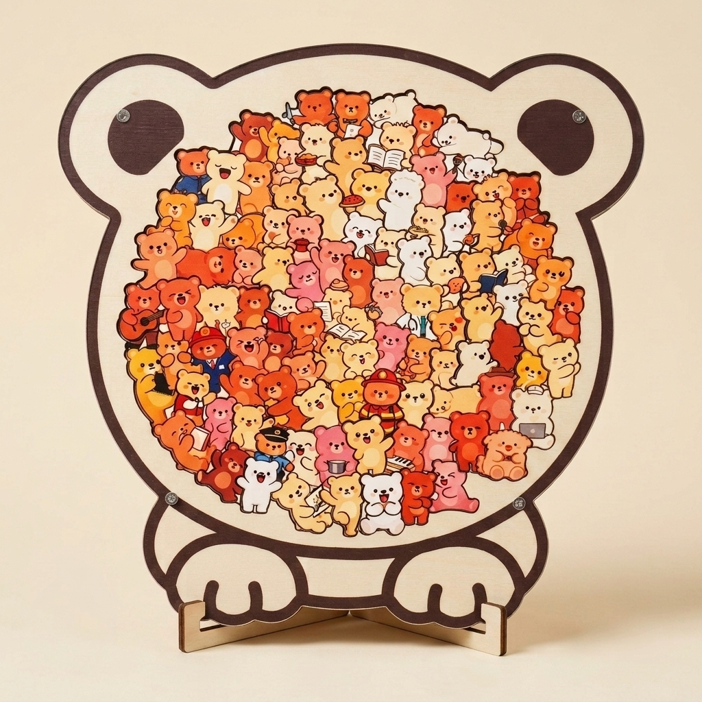 Unique Irregular Wooden Cat Puzzle with Frame Challenging Jigsaw Puzzle Cute Animal Shape Brain Teaser Ideal Gift for Cat Lovers