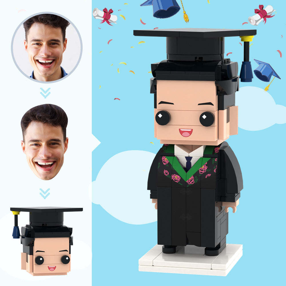 Graduation Gifts Custom Head Brick Figures Personalized Agronomy Bachelor's Uniform Brick Figures Small Particle Block Toy - MyJigsawPuzzleAu