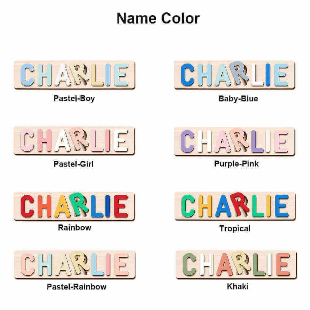 Personalized Wooden Name Puzzle - Ocean Animal Toy for Toddlers