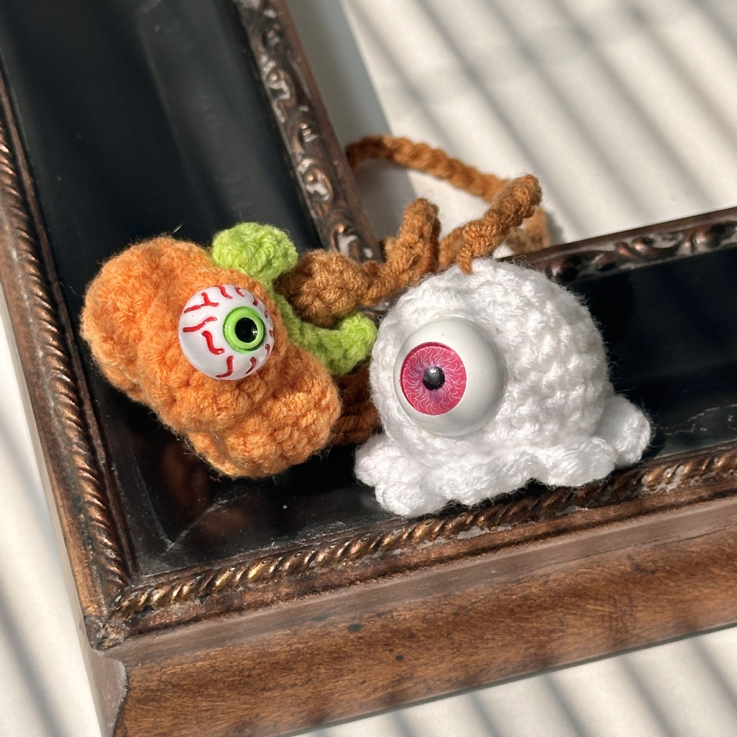 Original Crochet Pumpkin Ghost Ornament - Soft Car Accessory, Creative Auto Gift - MyJigsawPuzzleAu