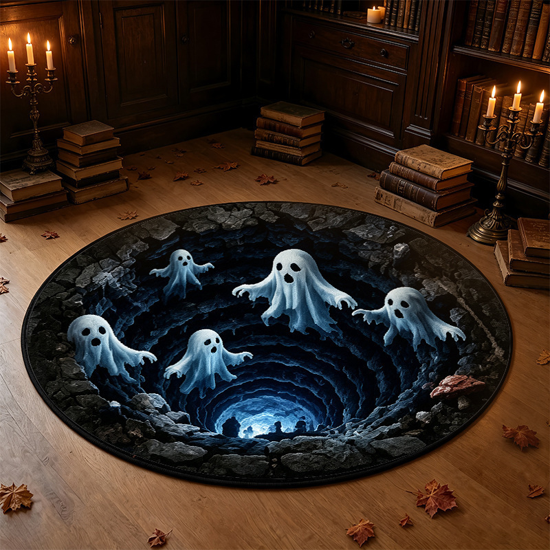 3D Optical Illusion Halloween Rug – Spooky Bottomless Hole Non-Slip Area Rug for Living Room, Entryway & Holiday Decor - MyJigsawPuzzleAu