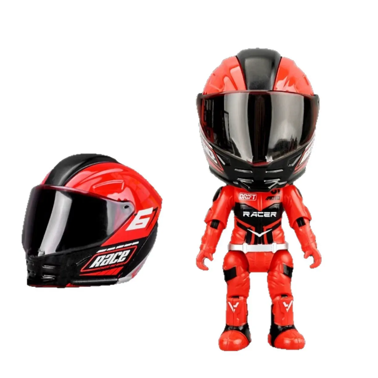 Mini Transformable Motorcycle Rider Doll Figurine Racing Helmet Biker Desk Display Gift - MyJigsawPuzzleAu