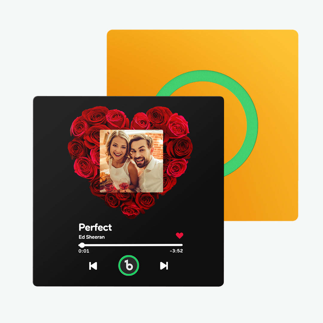 Custom Music Fridge Magnet with Rose and Photo Colorful Album Fridge Magnet Gifts for Her - MyJigsawPuzzleAu