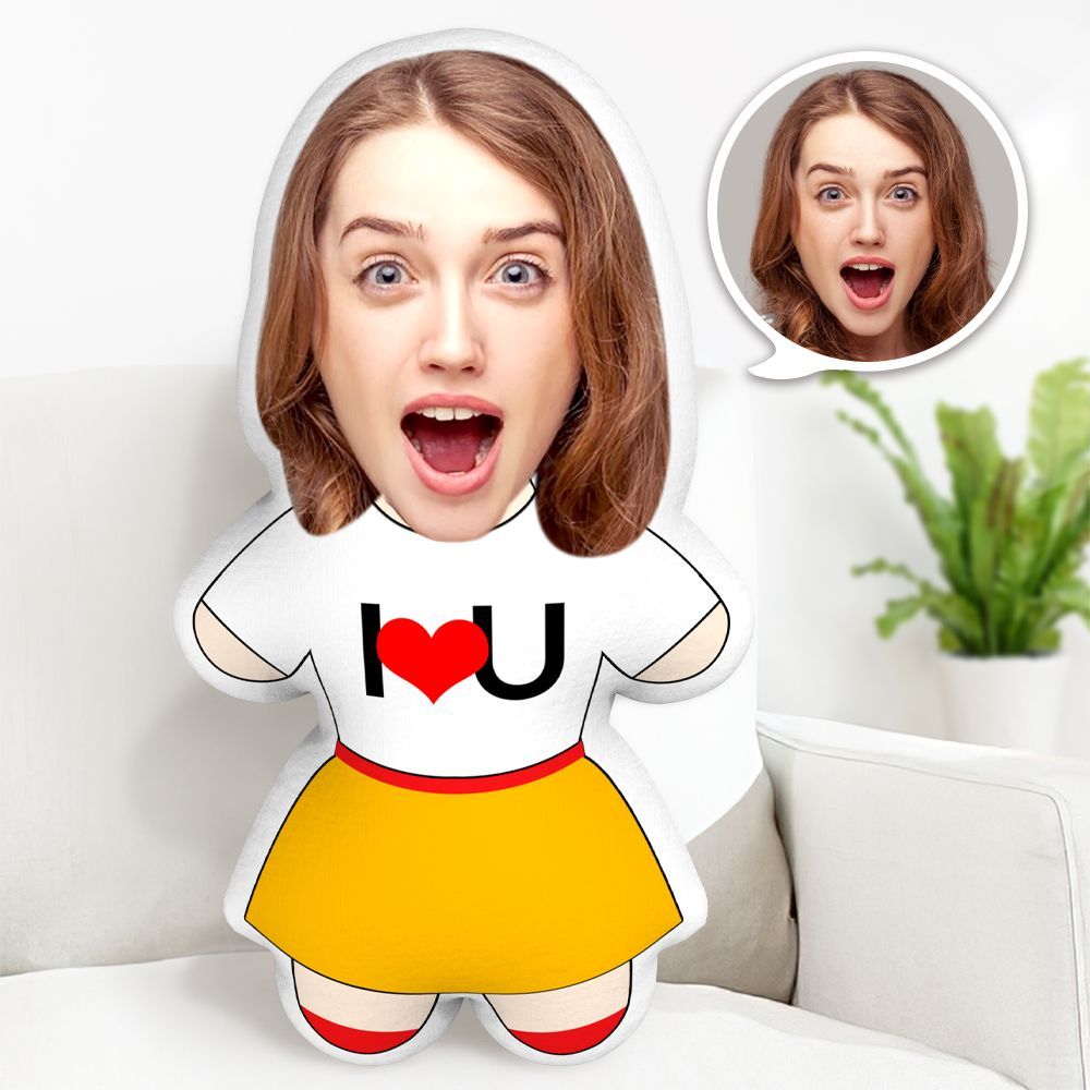 Custom Face Pillow I Love You Minime Pillow Personalized Photo Minime Pillow Gifts - makephotopuzzleuk