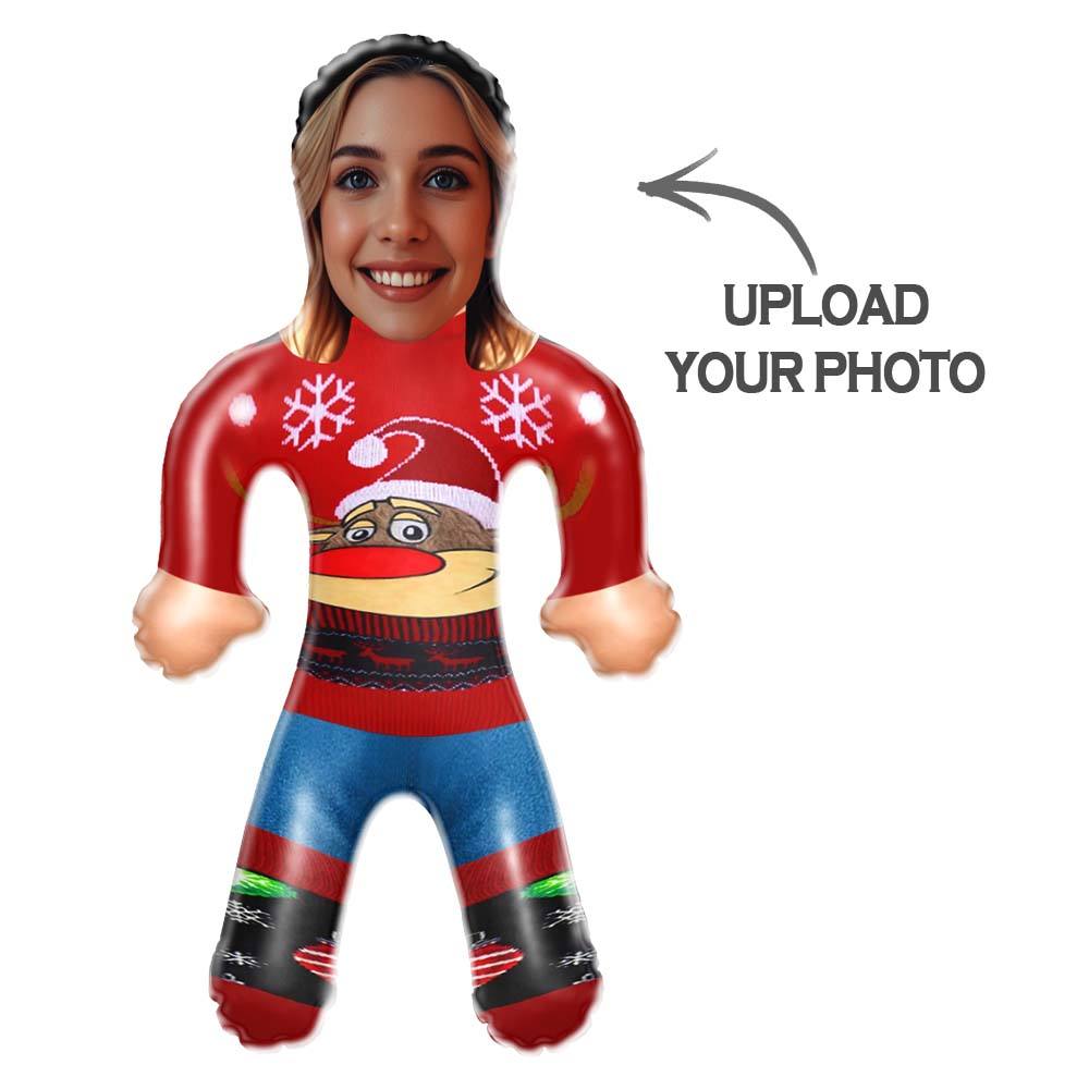 Custom Blow Up Doll Funny Inflatable Reindeer Christmas Jumpe Doll Face Air Minime Doll Christmas Gift