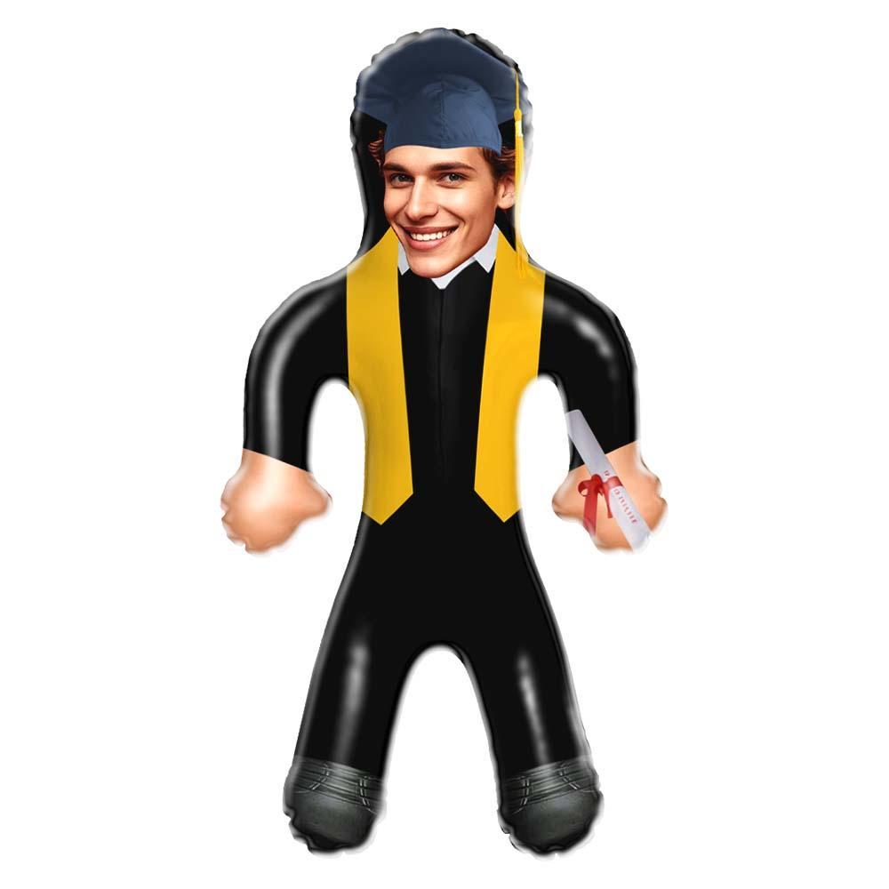 Graduation Air Minime Doll with Face – Black Gown & Gold Stole - MyJigsawPuzzleAu