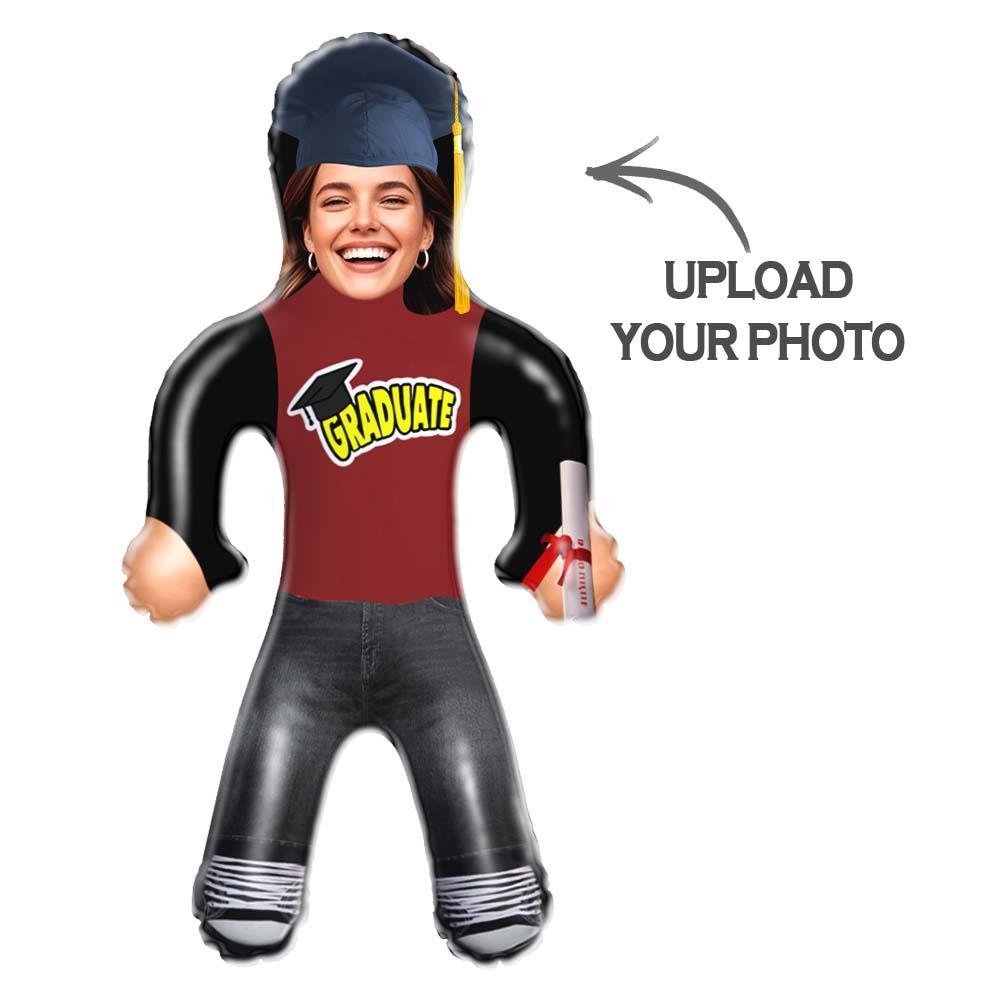 Funny Graduate Face Blow Up Doll Maroon Tee Style Custom Air Minime Dolls - MyJigsawPuzzleAu
