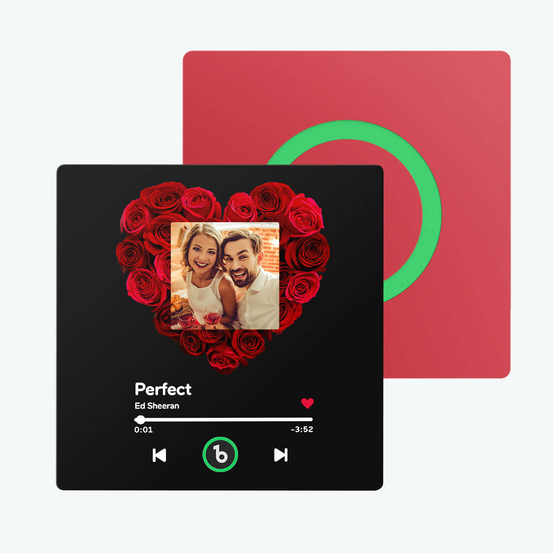 Custom Music Fridge Magnet with Rose and Photo Colorful Album Fridge Magnet Gifts for Her - MyJigsawPuzzleAu