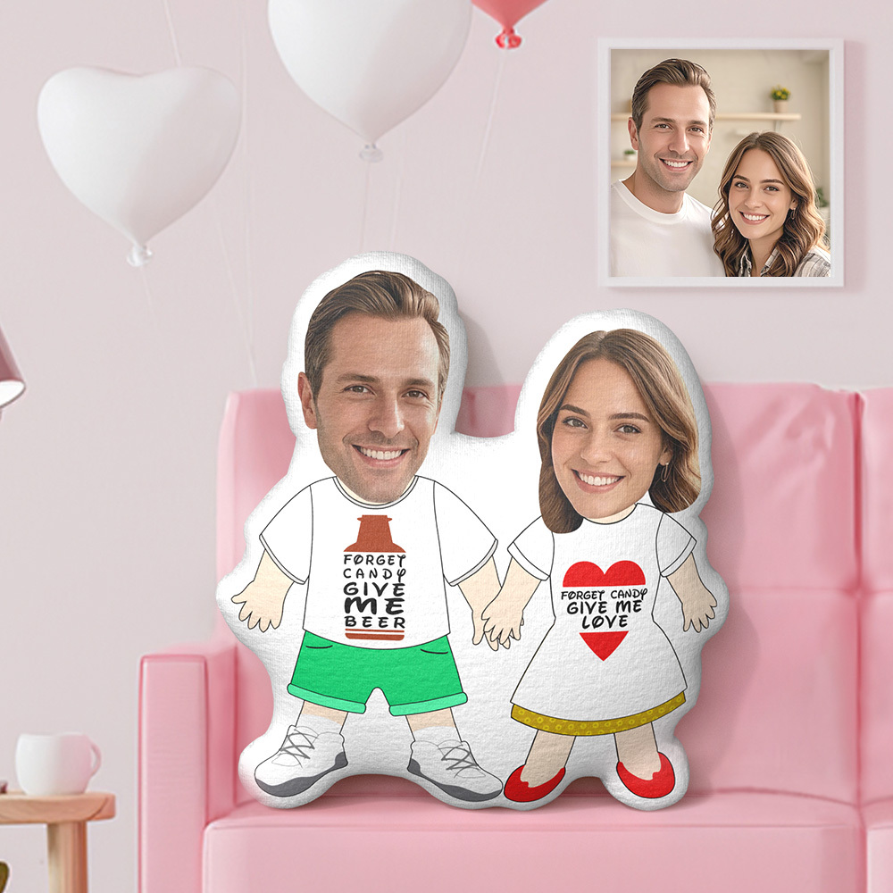 Valentine's Day Couple Minme Pillow Memorial Day Pillow Custom Photo Face Pillow Give Me Love Couple Photo Face Pillow Face Picture Pillow Dolls and Toys - mysiliconefoodbag