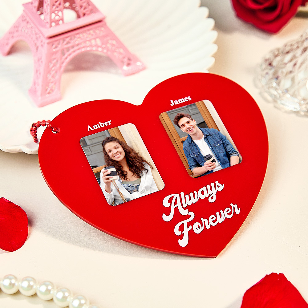 Customizable Black and Red Heart Style Purse Accessory Personalized Image and Text Charm for Your Bag Gift for Her On Anniversary - MyJigsawPuzzleAu